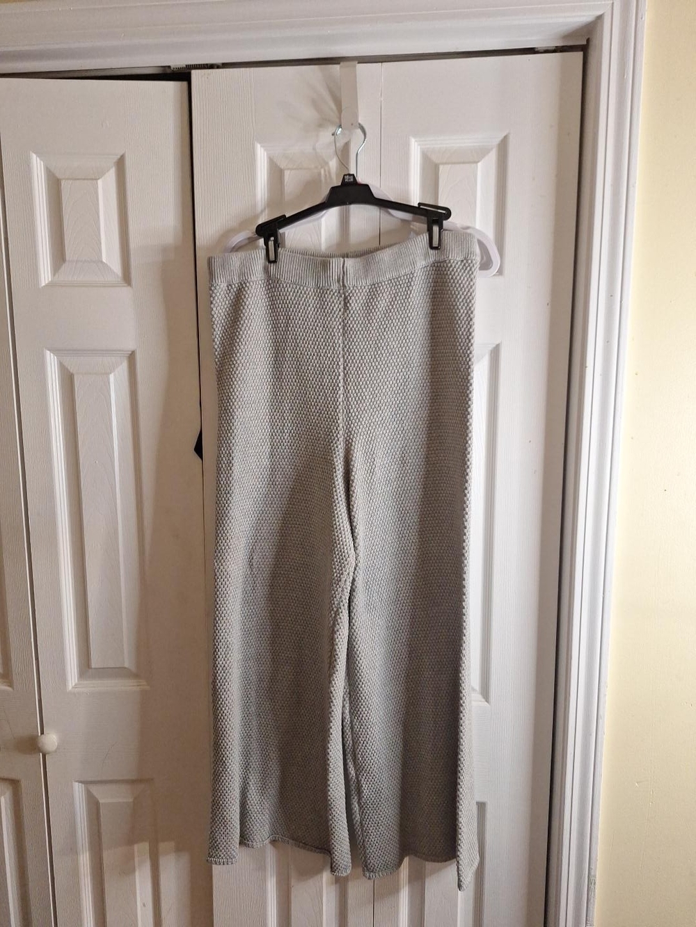 FP Beach Free People XL Textured Knit Wide Leg Pants Gray - Picture 2 of 5